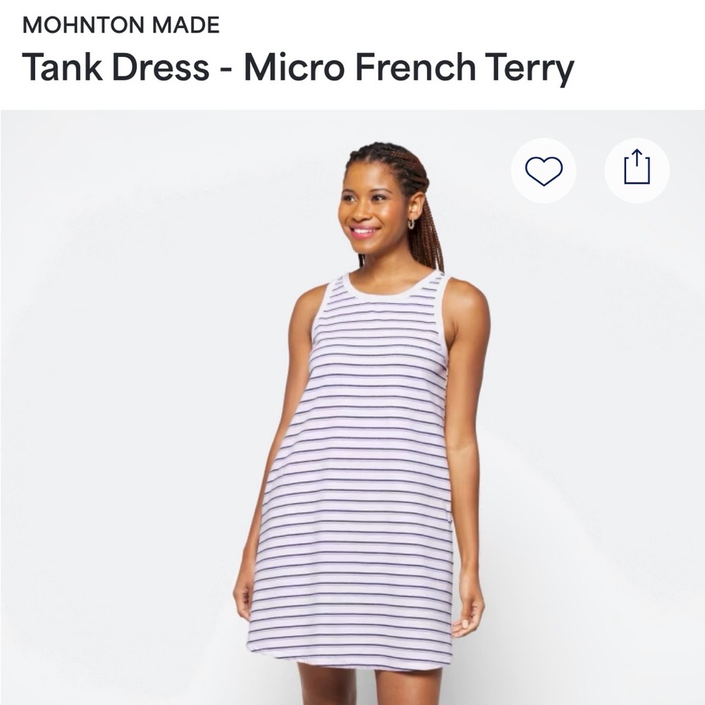 Mohnton Made Striped Sleeveless French Terry Dress